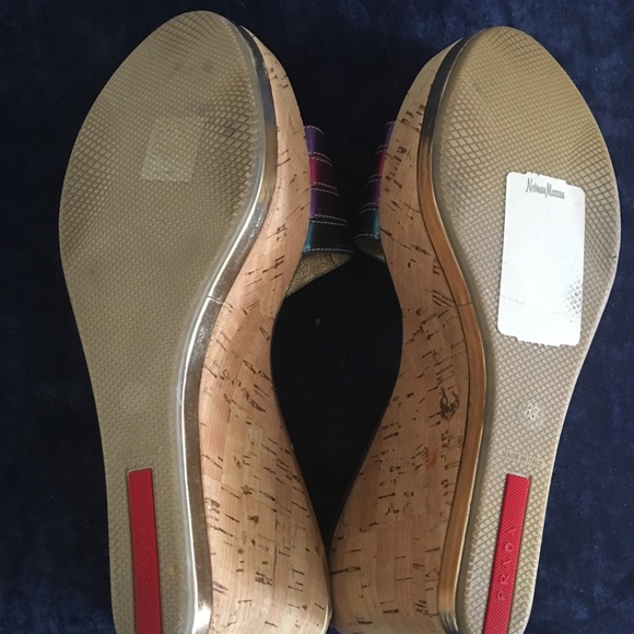 Prada cork rainbow wedges. - Picture 6 of 7